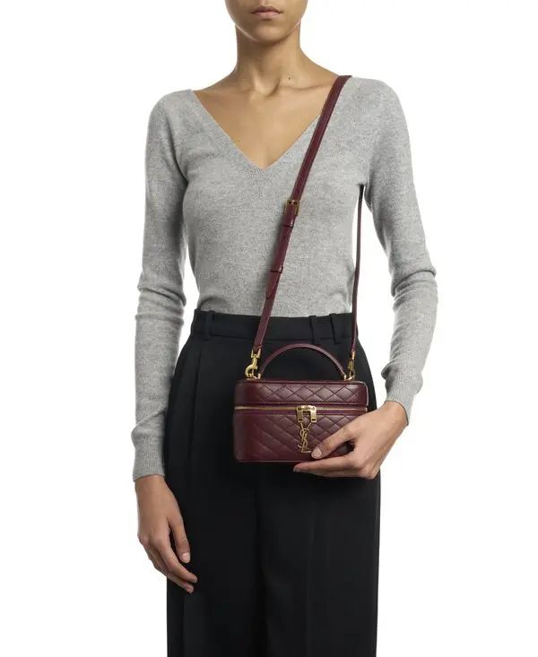 Quilted Vanity Bag With Handle